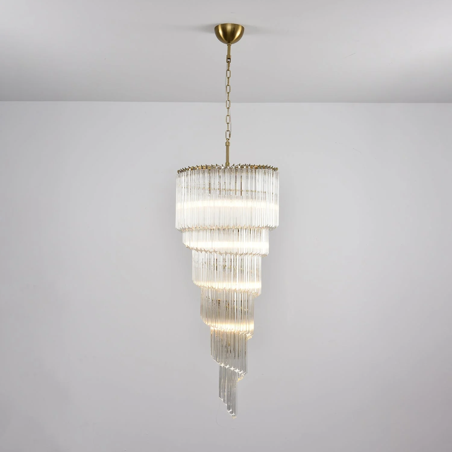 Paisley Spiral Clear Glass Chandelier - Image 14