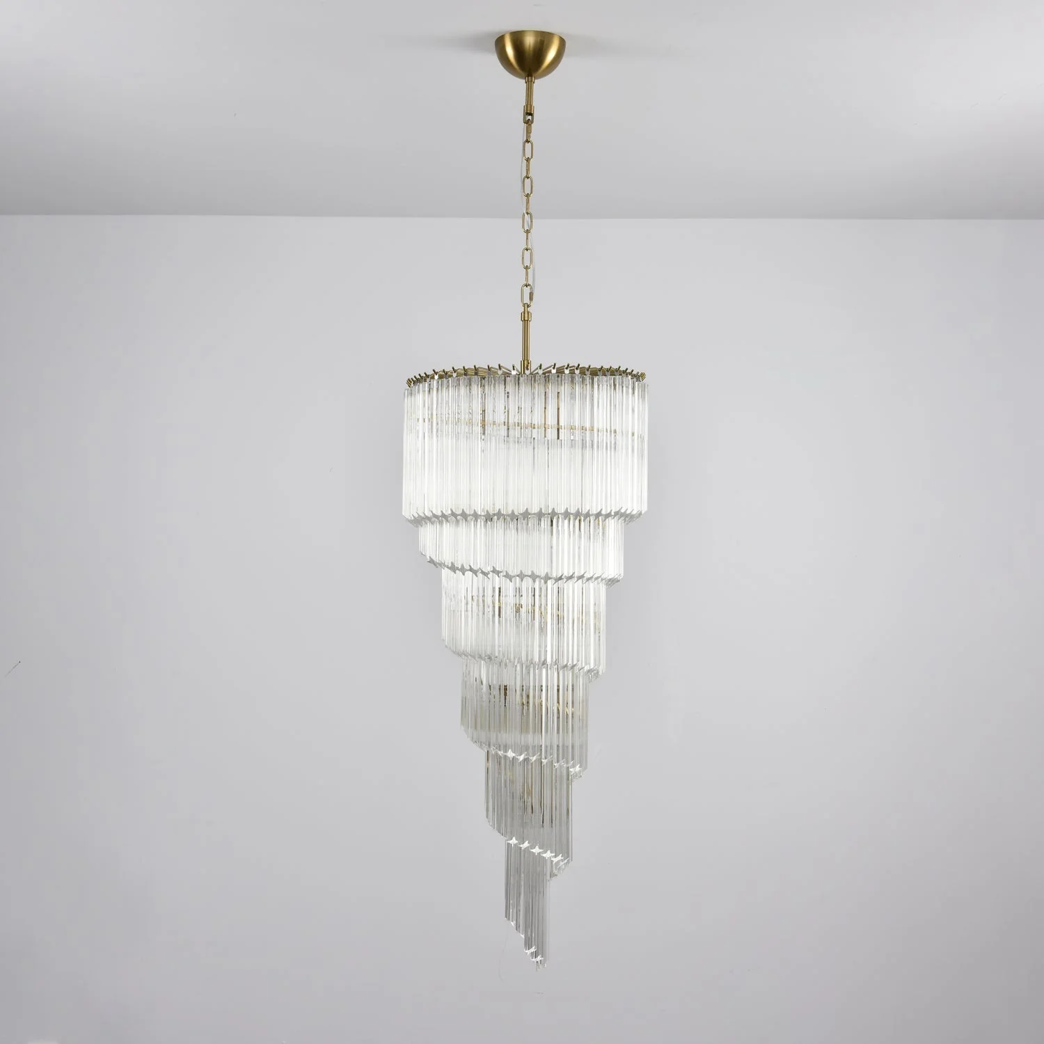 Paisley Spiral Clear Glass Chandelier - Image 15