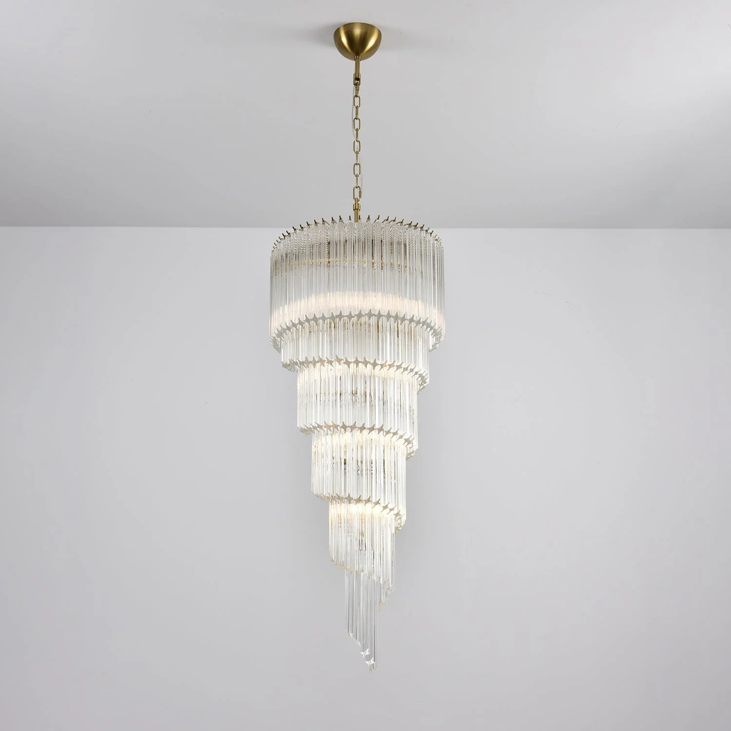 Paisley Spiral Clear Glass Chandelier - Image 16