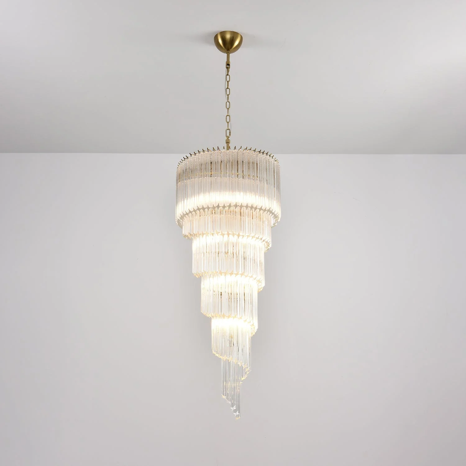 Paisley Spiral Clear Glass Chandelier - Image 17