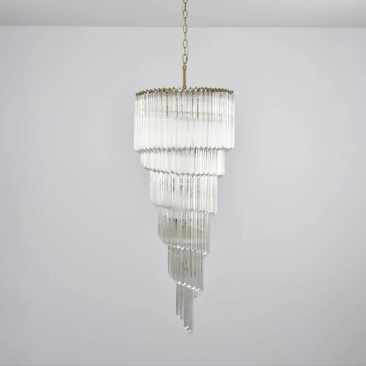 Paisley Spiral Clear Glass Chandelier - Image 4