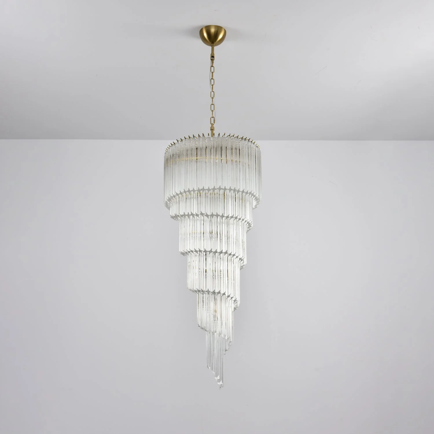 Paisley Spiral Clear Glass Chandelier - Image 7