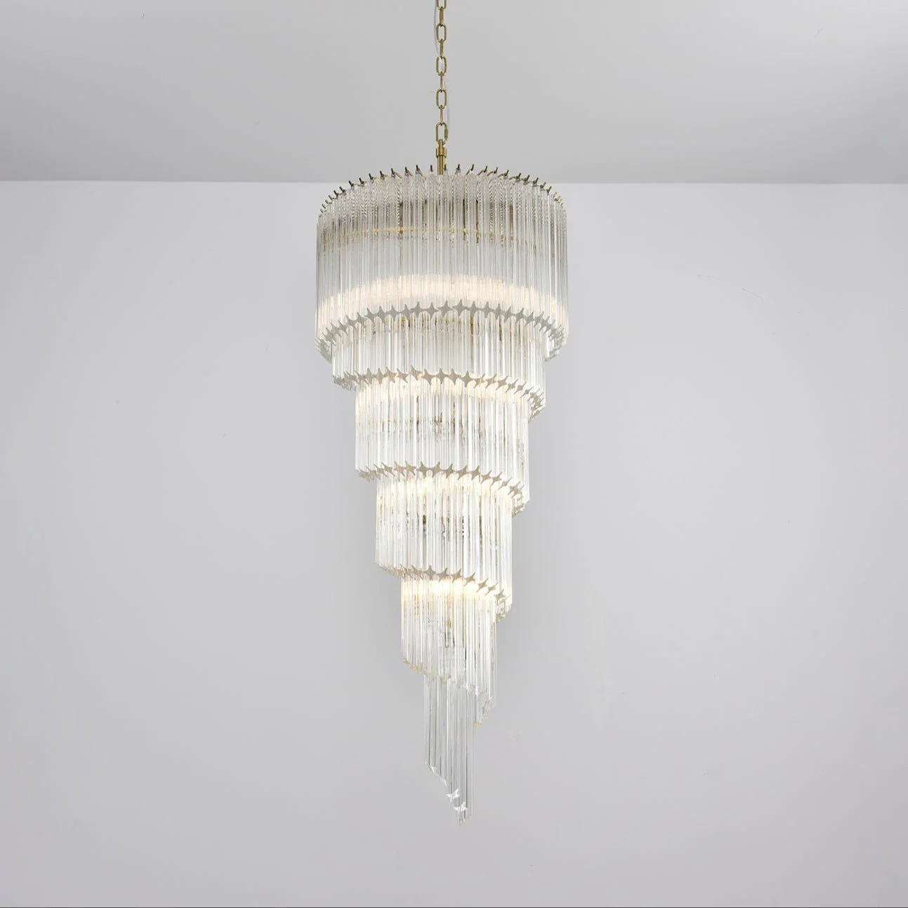 Paisley Spiral Clear Glass Chandelier - Image 8