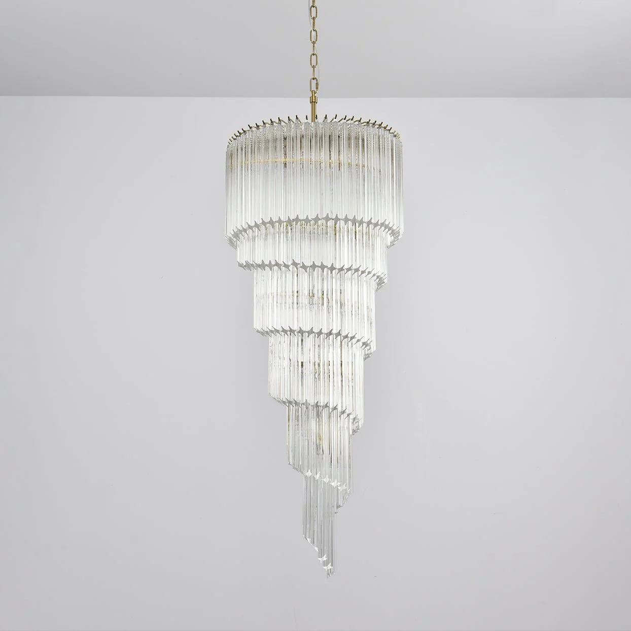 Paisley Spiral Clear Glass Chandelier - Image 9