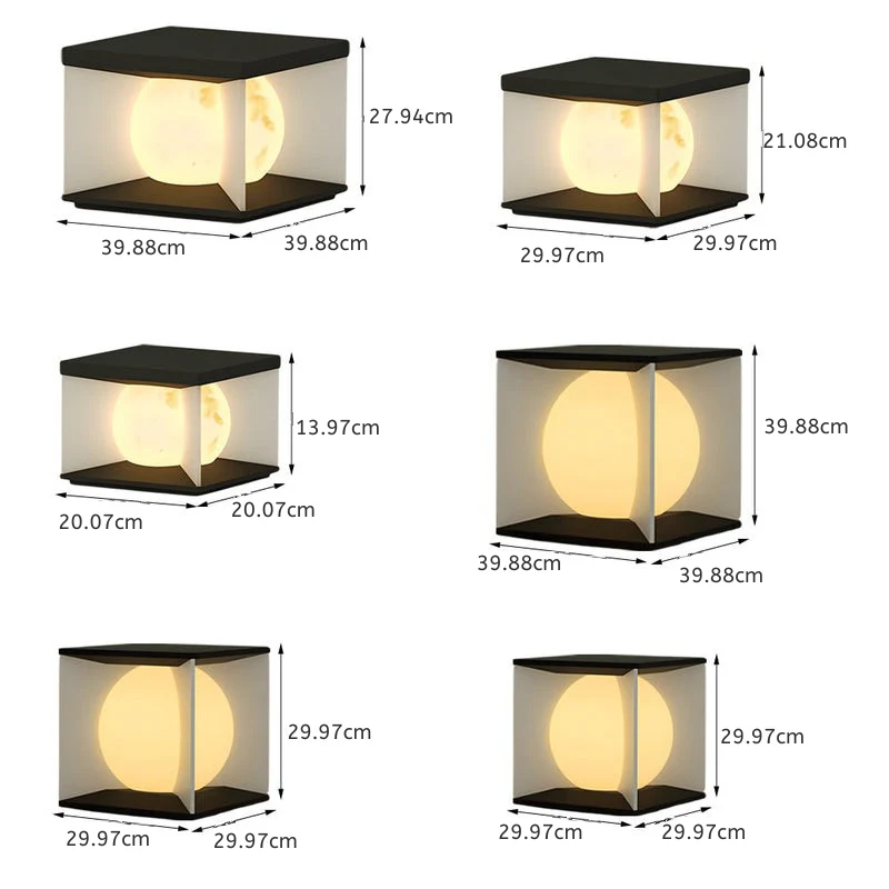 Panora Square Lampshade Steel Outdoor Pillar lights - Image 3