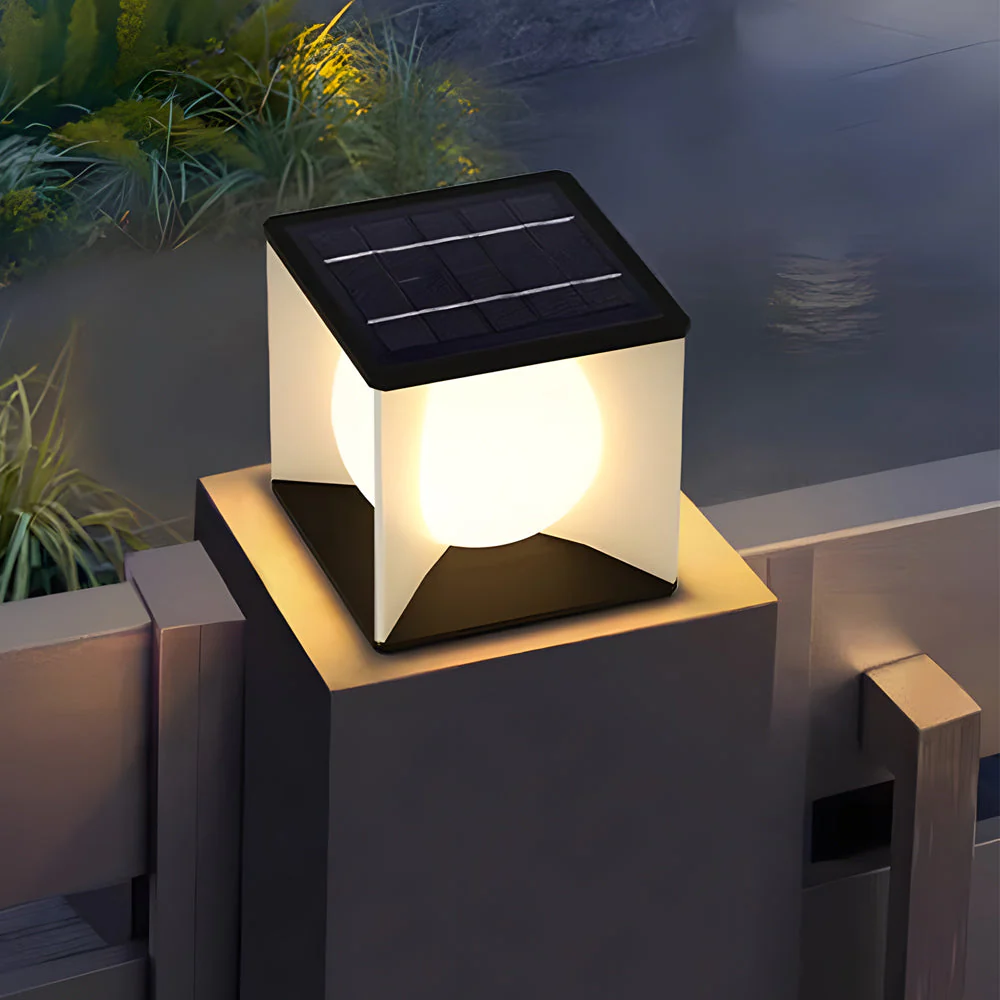 Panora Square Lampshade Steel Outdoor Pillar lights - Image 6