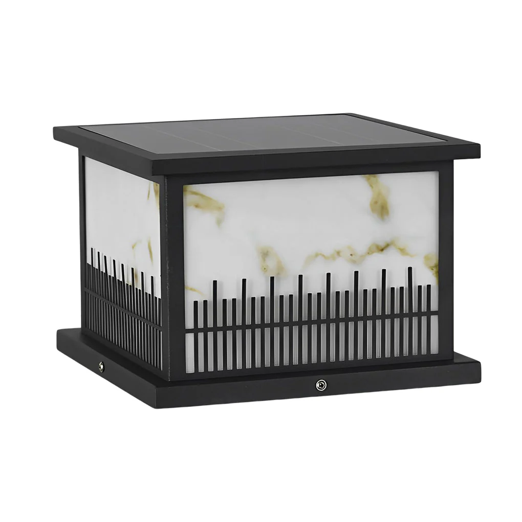 Patty Square Retro Solar Resin Outdoor Fence Post Lights - Image 7