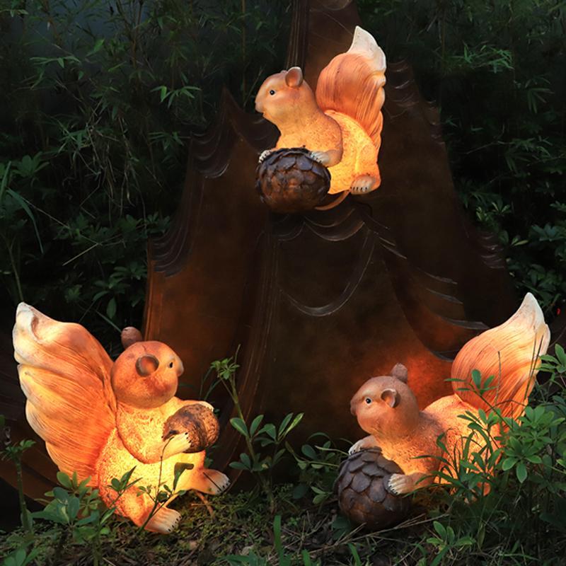Paulette Squirrel Modern LED Landscape Resin Outdoor Light - Image 4