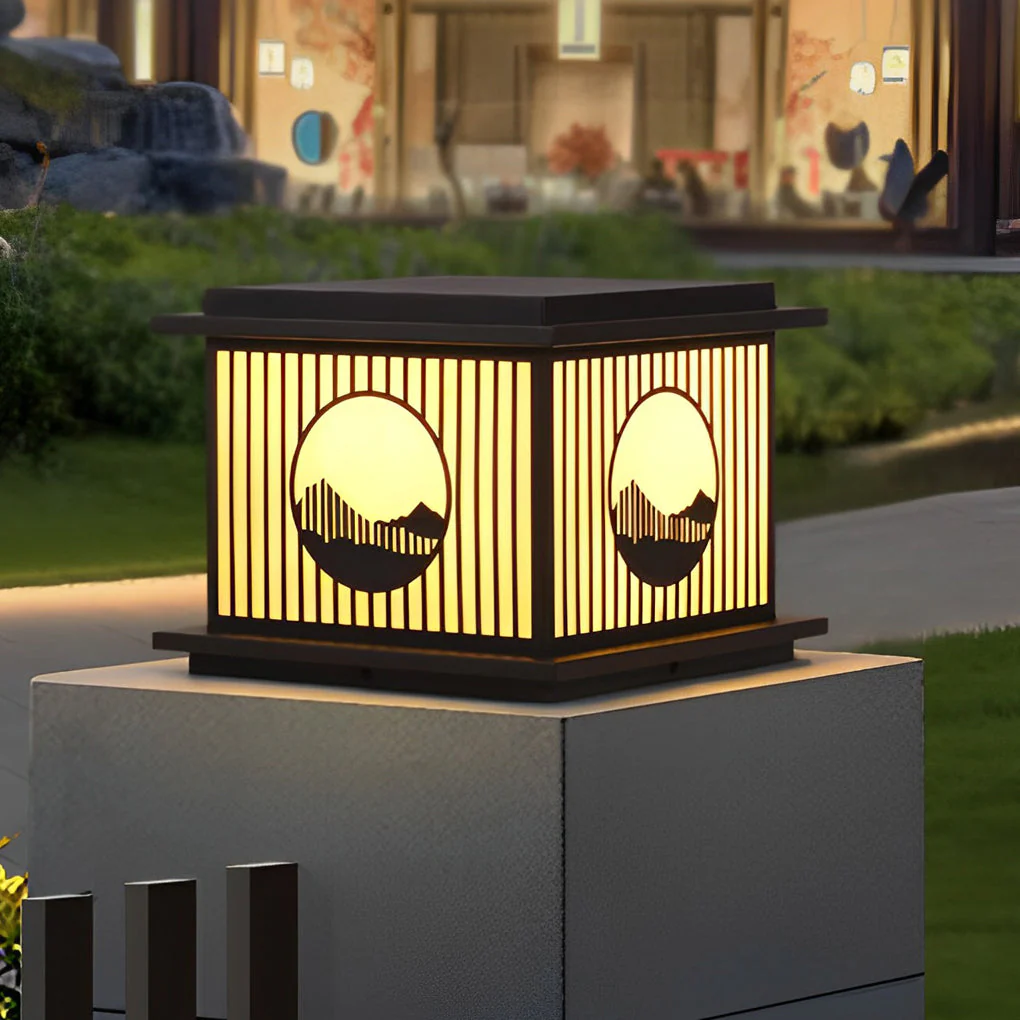 Peac Retro Scenery LED Modern Marble Outdoor Pillar Lamp - Image 5