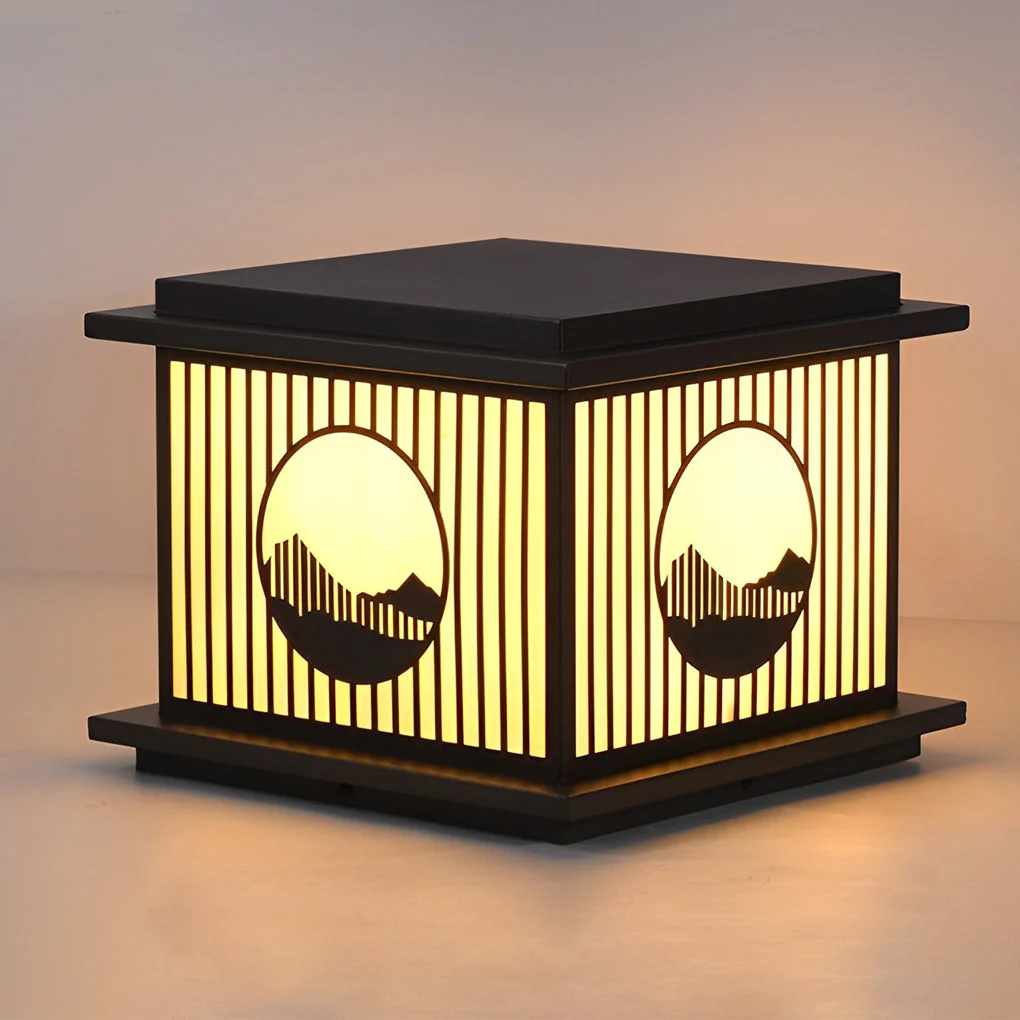 Peac Retro Scenery LED Modern Marble Outdoor Pillar Lamp - Image 8
