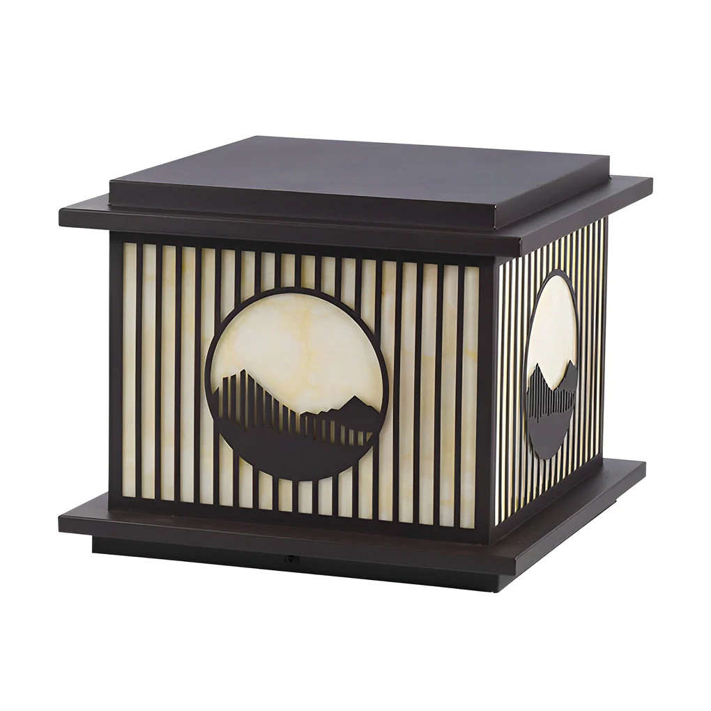Peac Retro Scenery LED Modern Marble Outdoor Pillar Lamp - Image 9