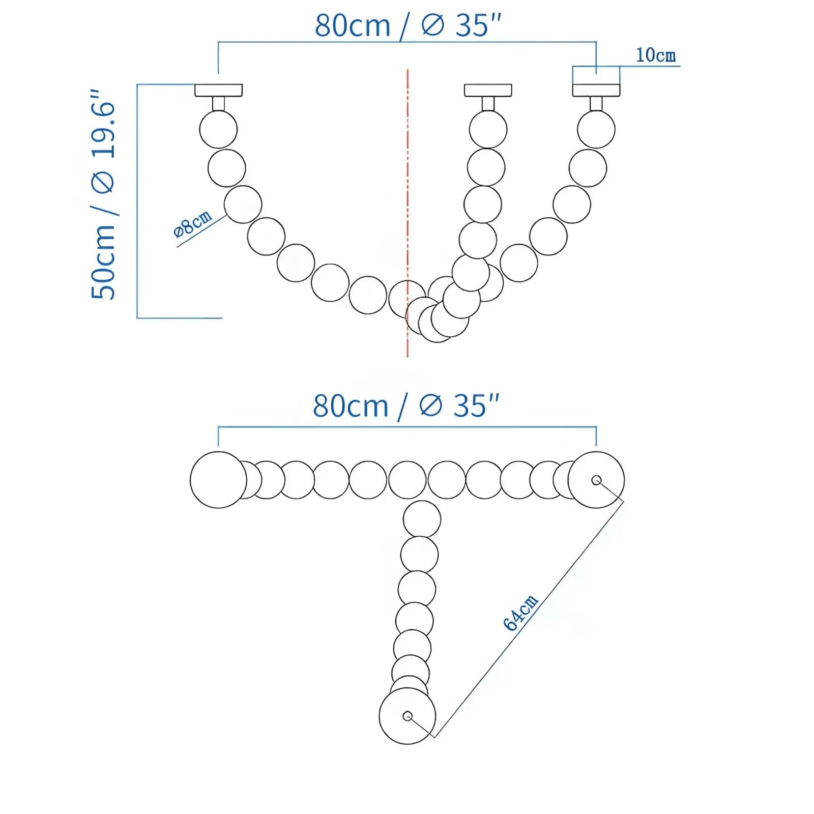 PearlCascade Glass Bead Chandelier - Image 10