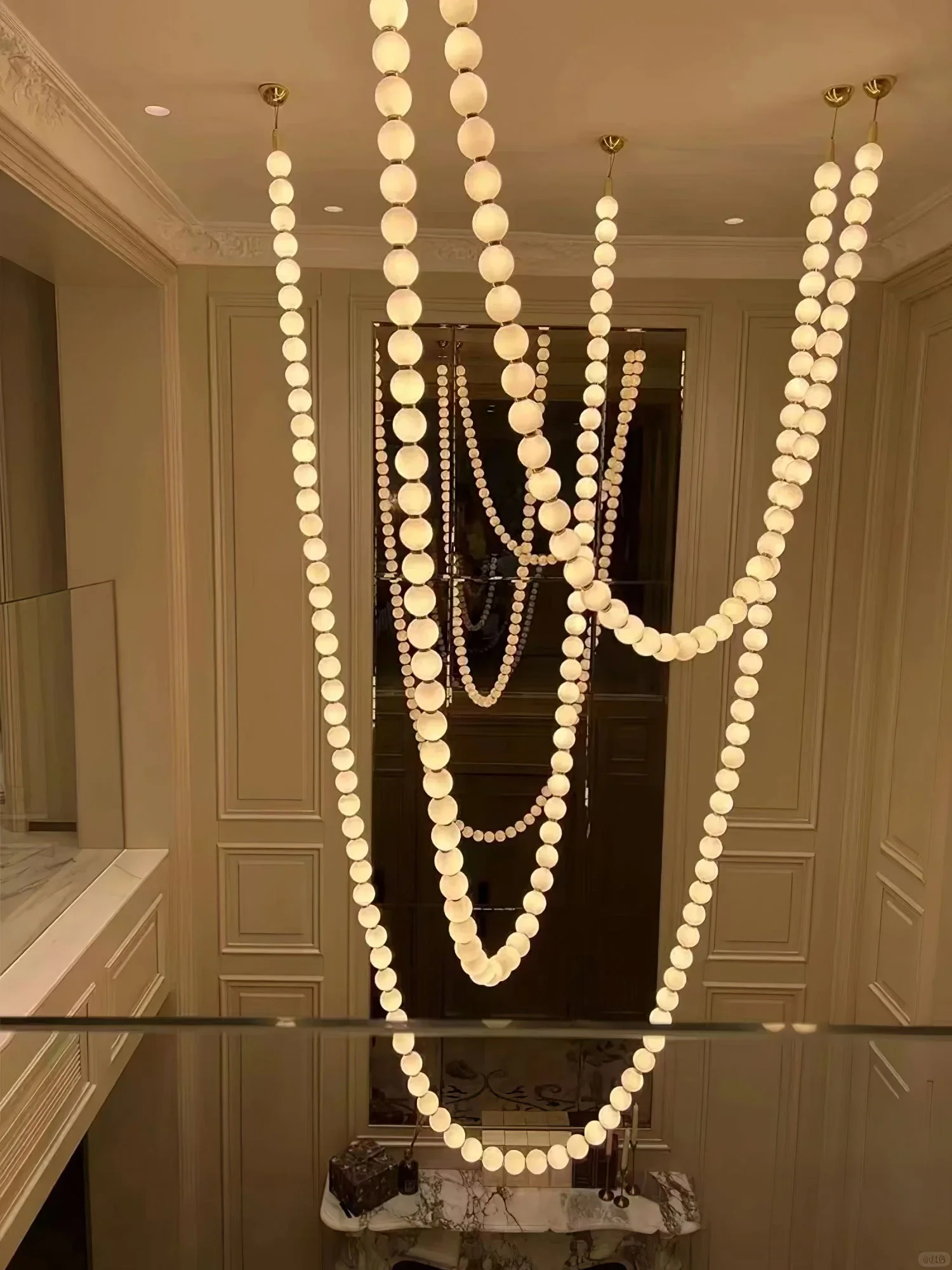 PearlCascade Glass Bead Chandelier - Image 32