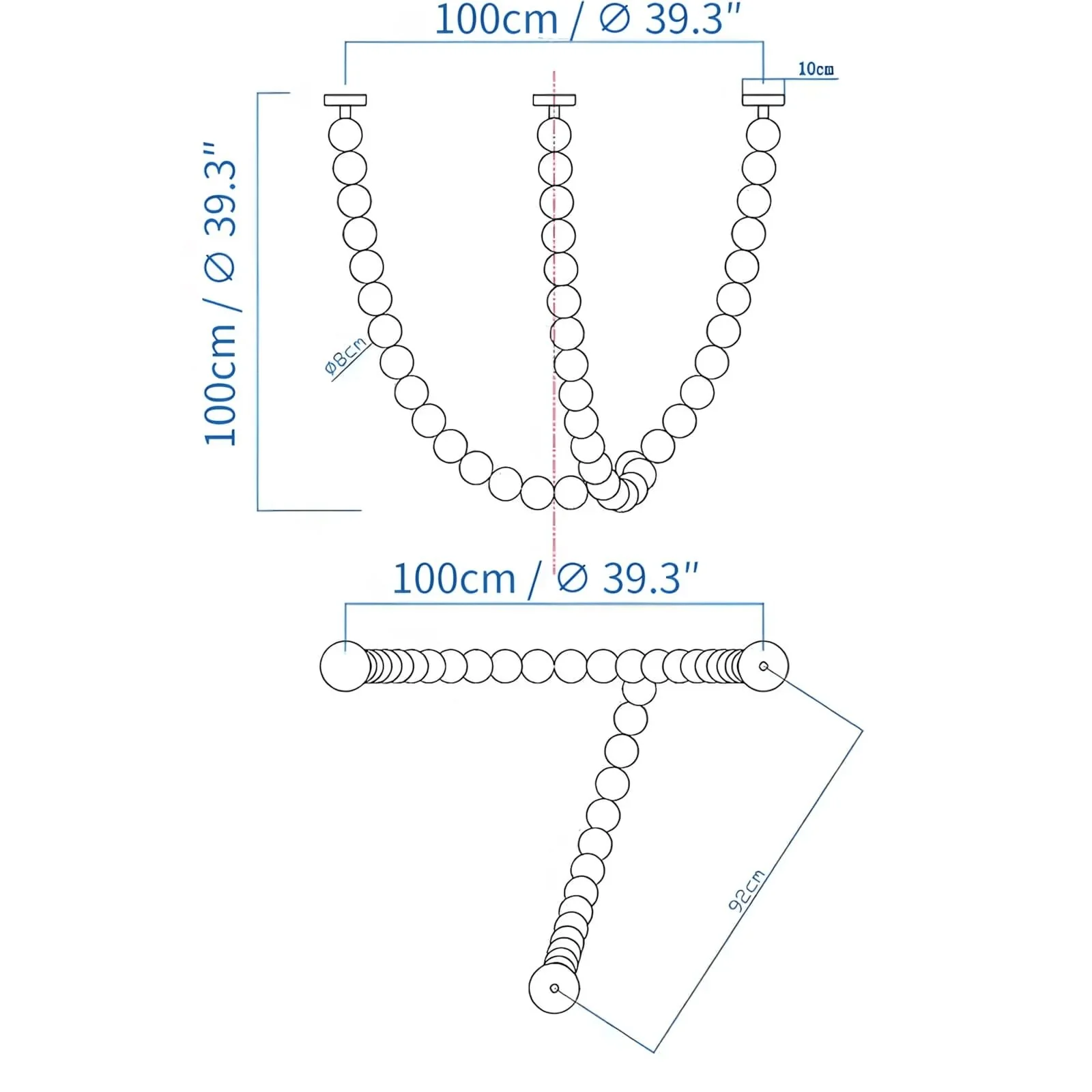 PearlCascade Glass Bead Chandelier - Image 49