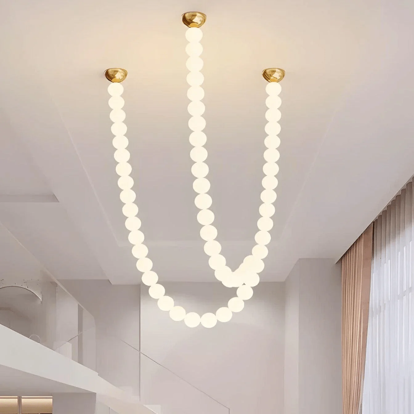 PearlCascade Glass Bead Chandelier - Image 56