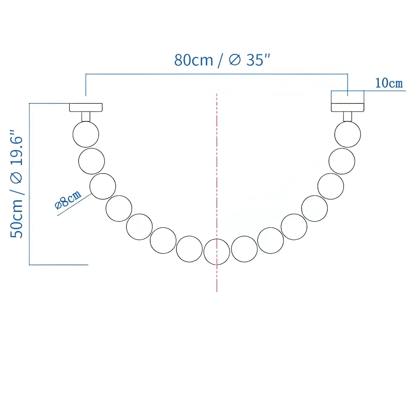 PearlCascade Glass Bead Chandelier - Image 6