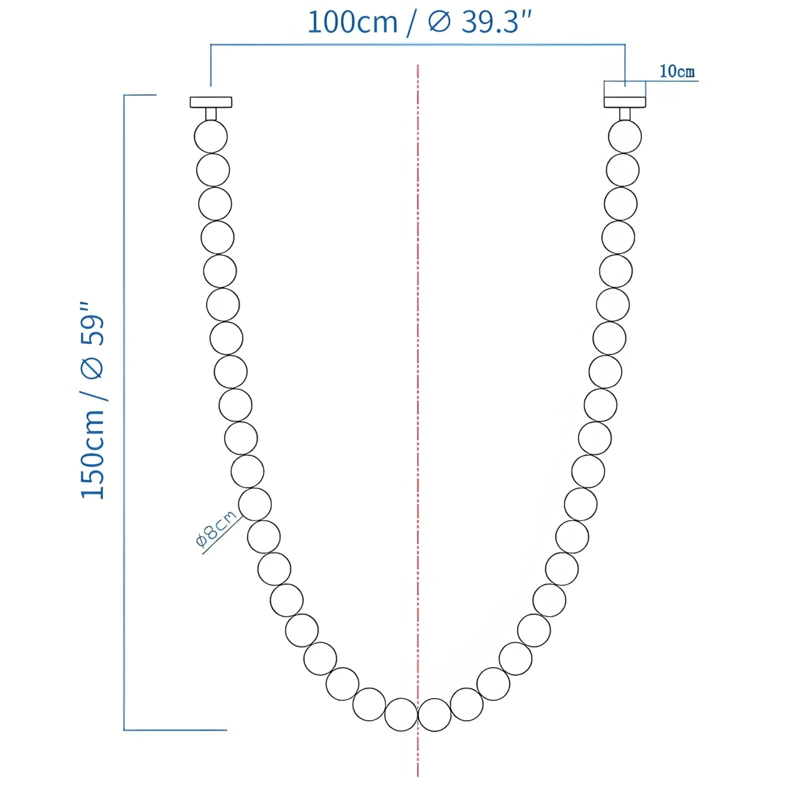 PearlCascade Glass Bead Chandelier - Image 8
