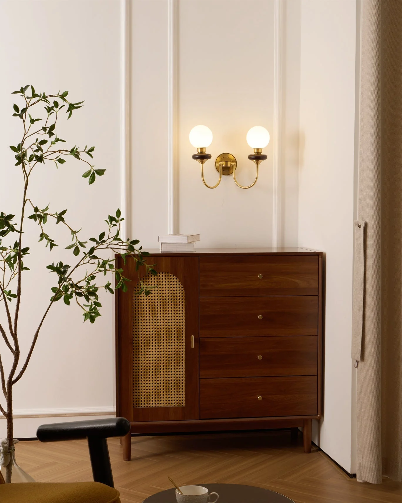 Perry Wall Lamp Premium Nordic Art Walnut Glass - Image 13