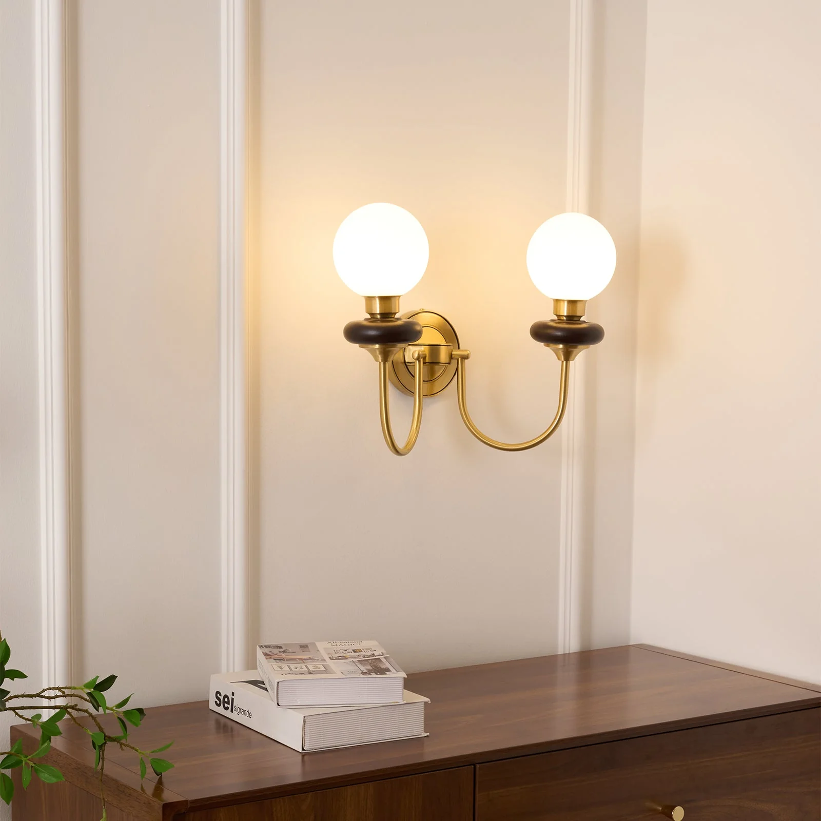 Perry Wall Lamp Premium Nordic Art Walnut Glass - Image 16