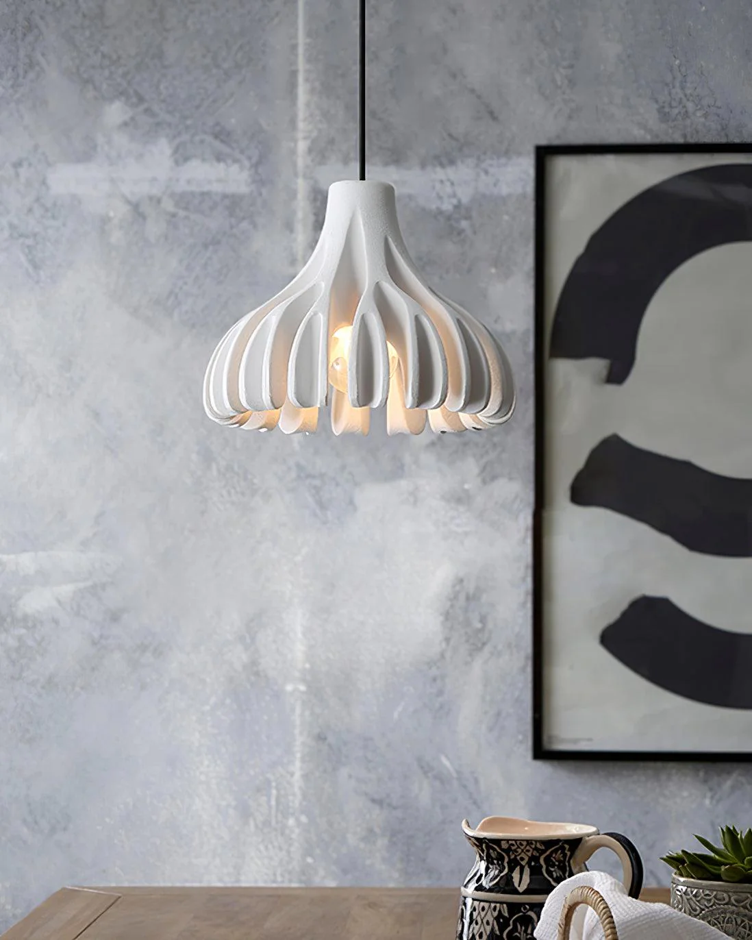 Petal Coral Resin Pendant Lamp - Image 3