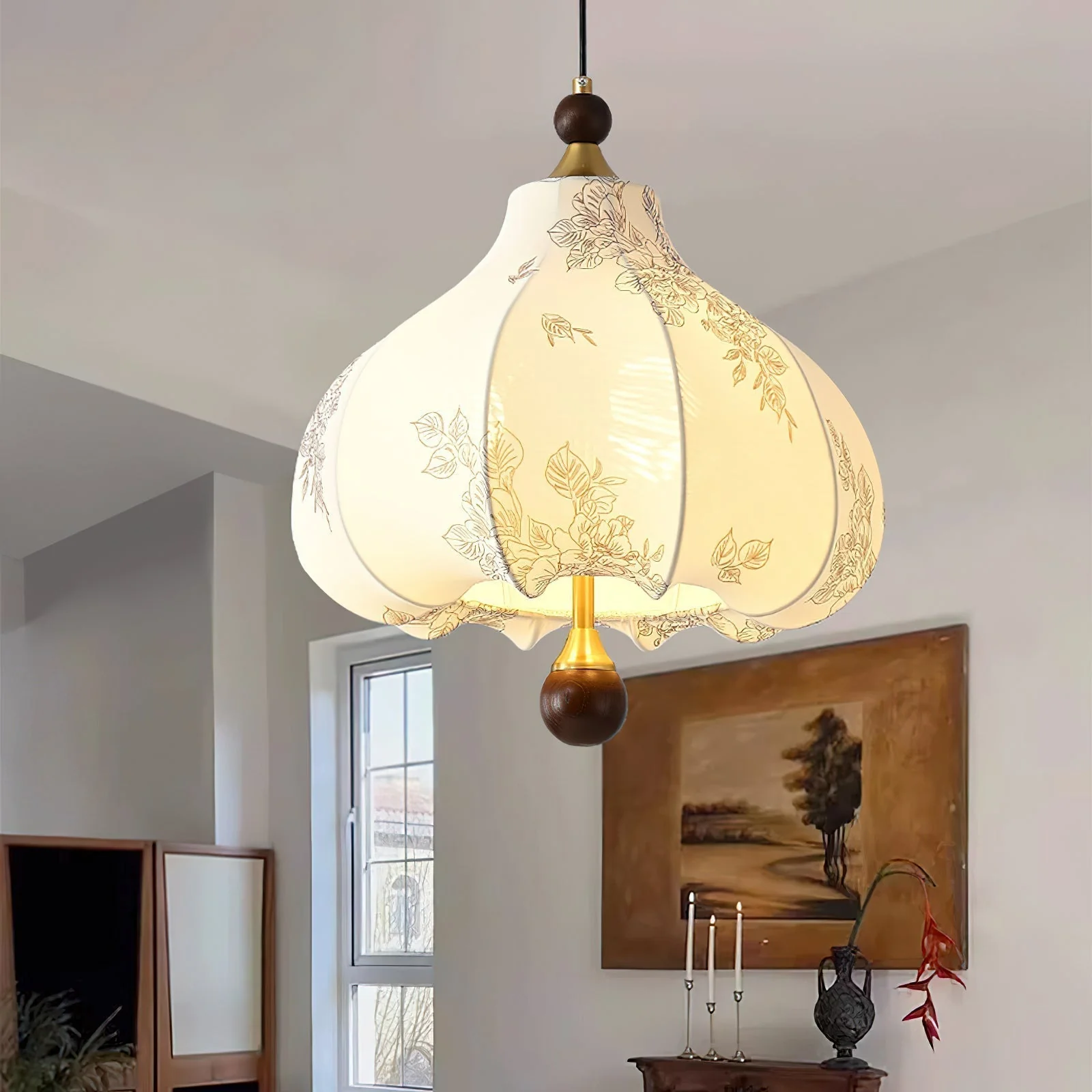 Petal Vintage Wood Pendant Lamp - Image 11