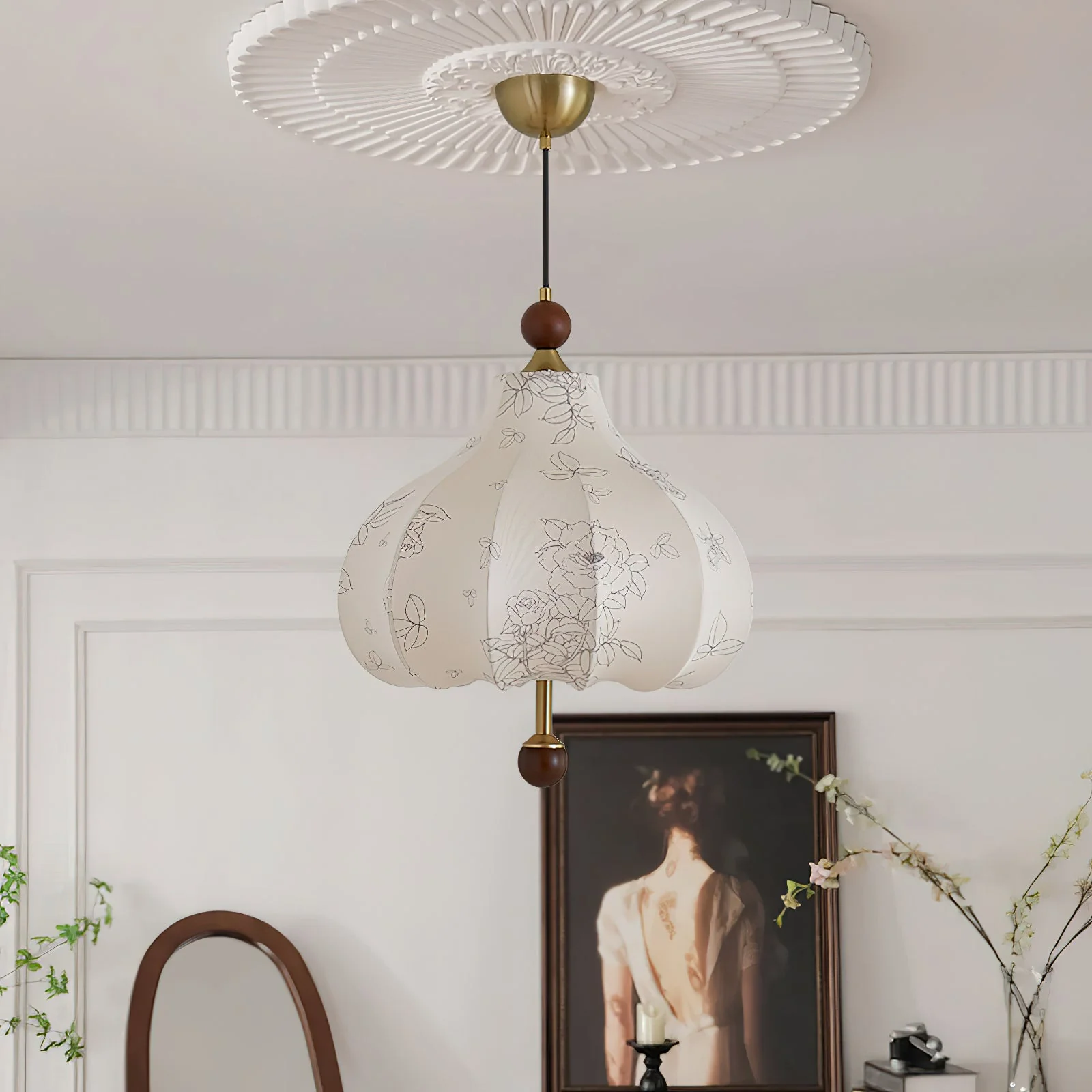 Petal Vintage Wood Pendant Lamp - Image 5