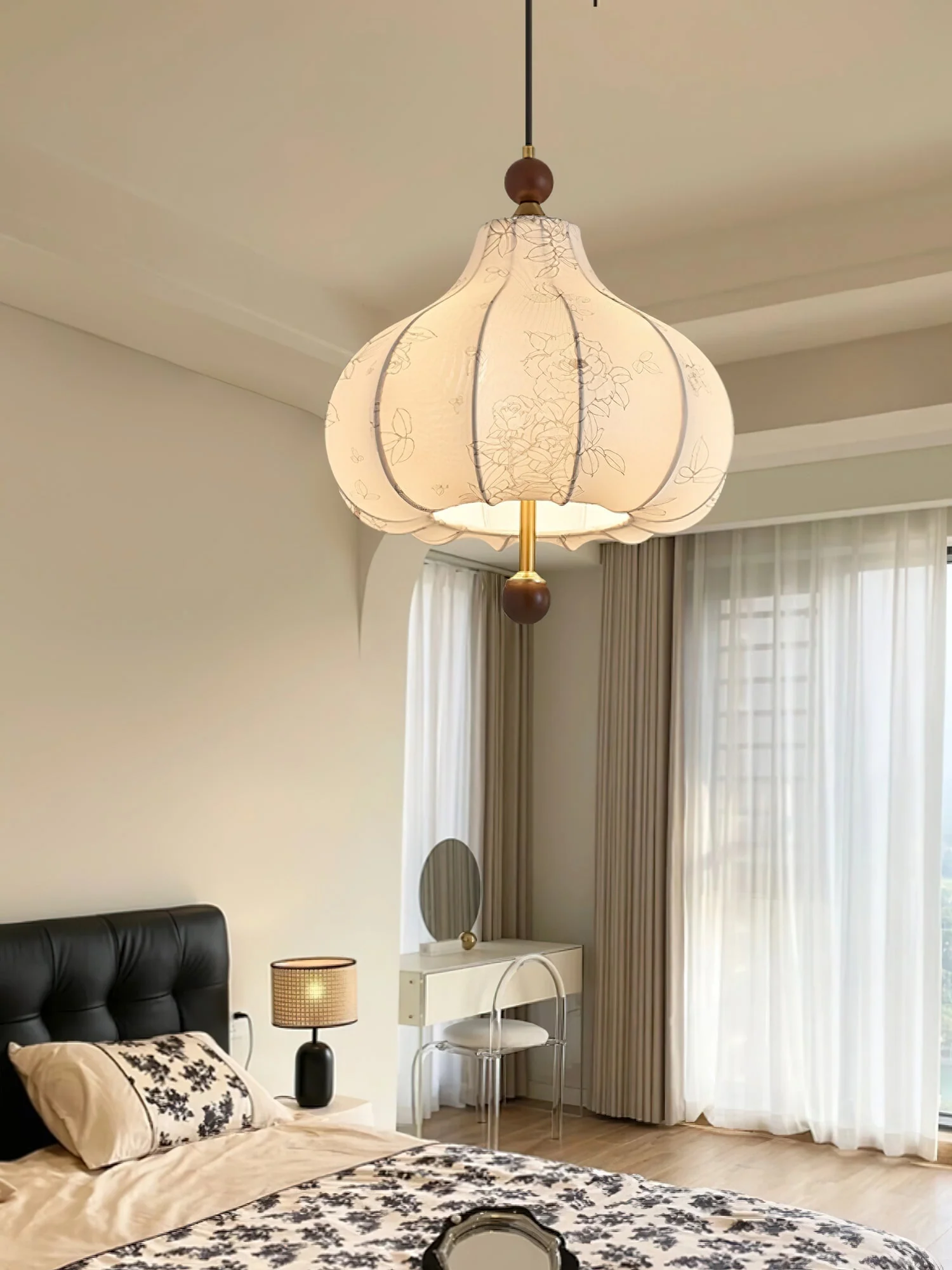 Petal Vintage Wood Pendant Lamp - Image 9