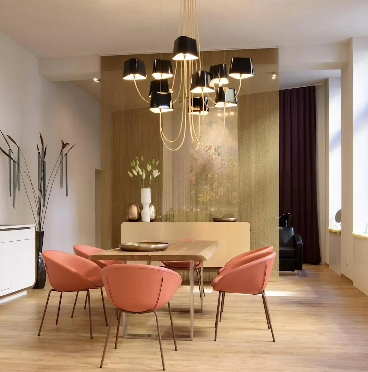 Petit Contemporary Fabric Chandelier - Image 10