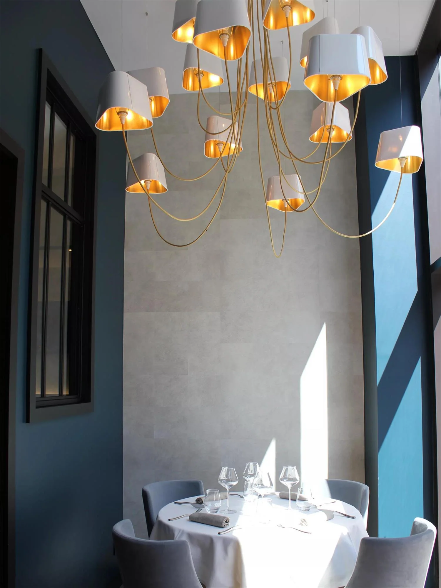 Petit Contemporary Fabric Chandelier - Image 16