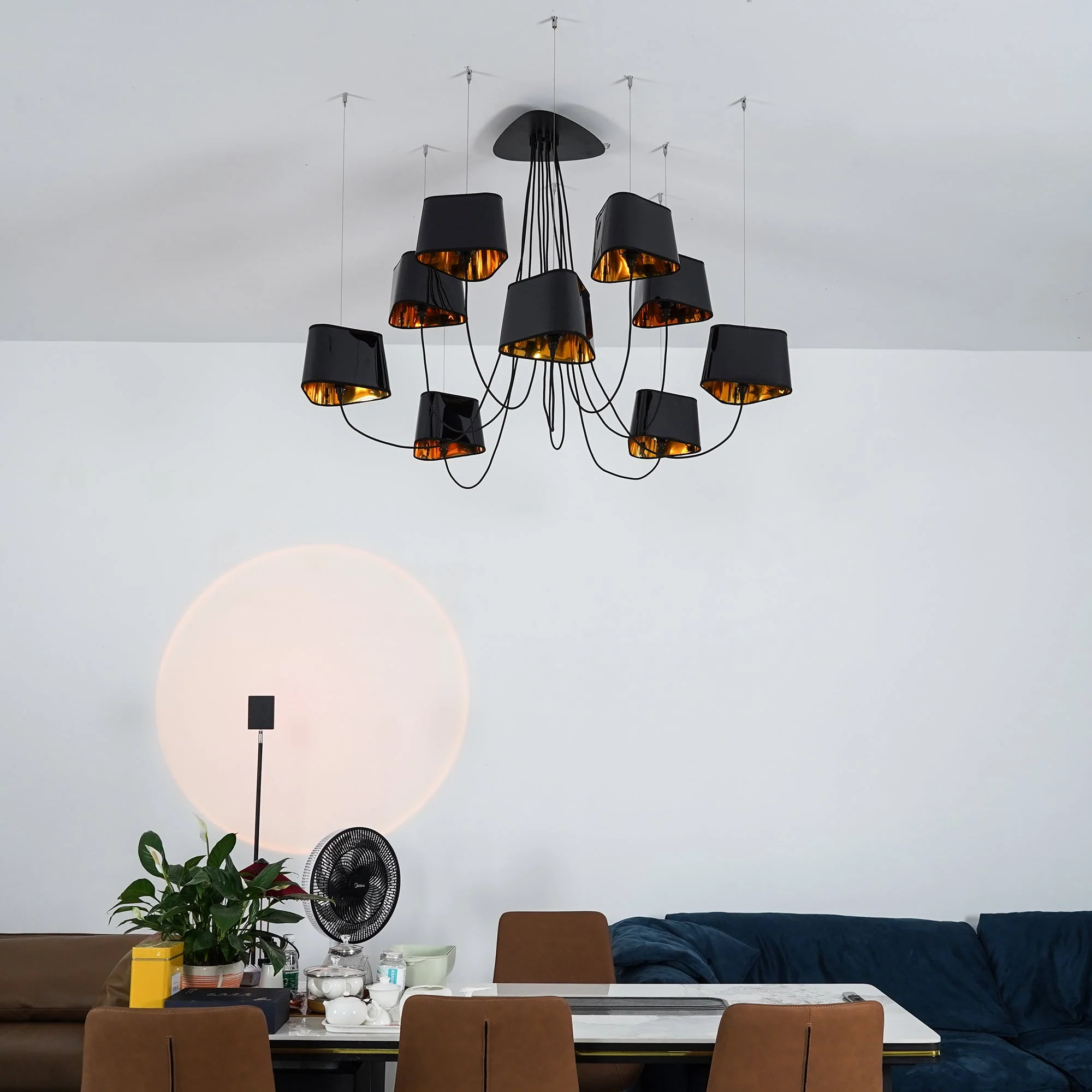 Petit Contemporary Fabric Chandelier - Image 3
