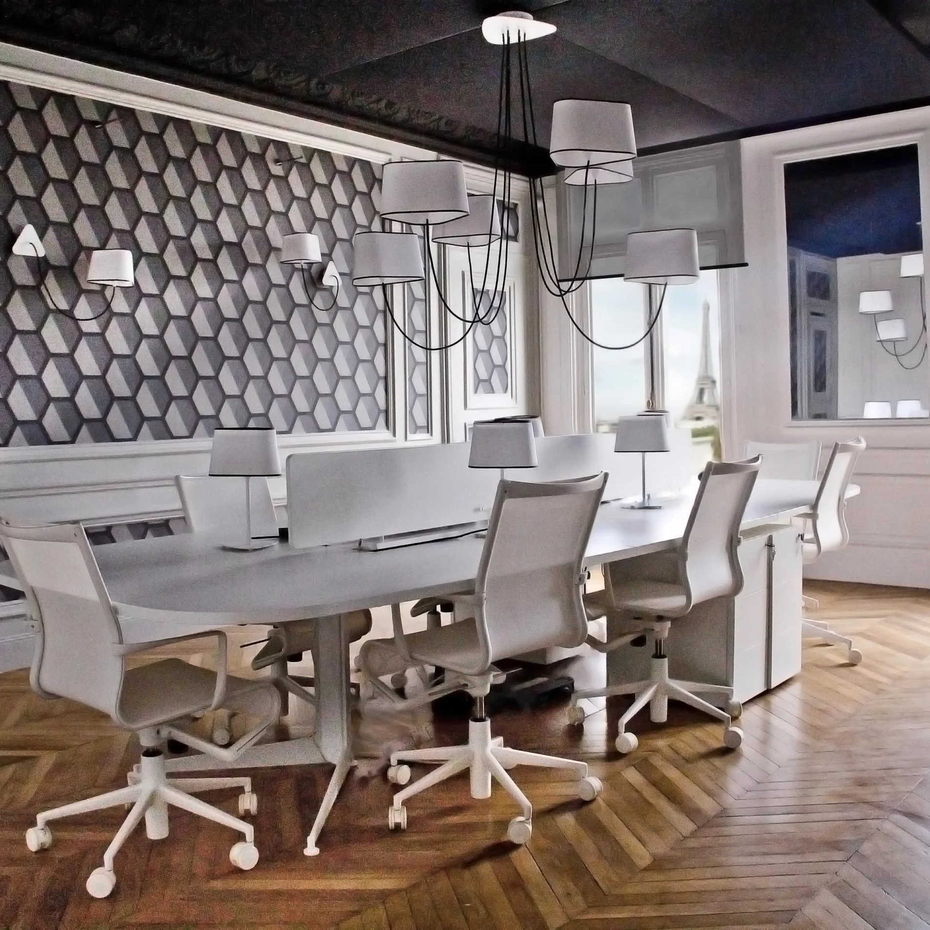 Petit Contemporary Fabric Chandelier - Image 5