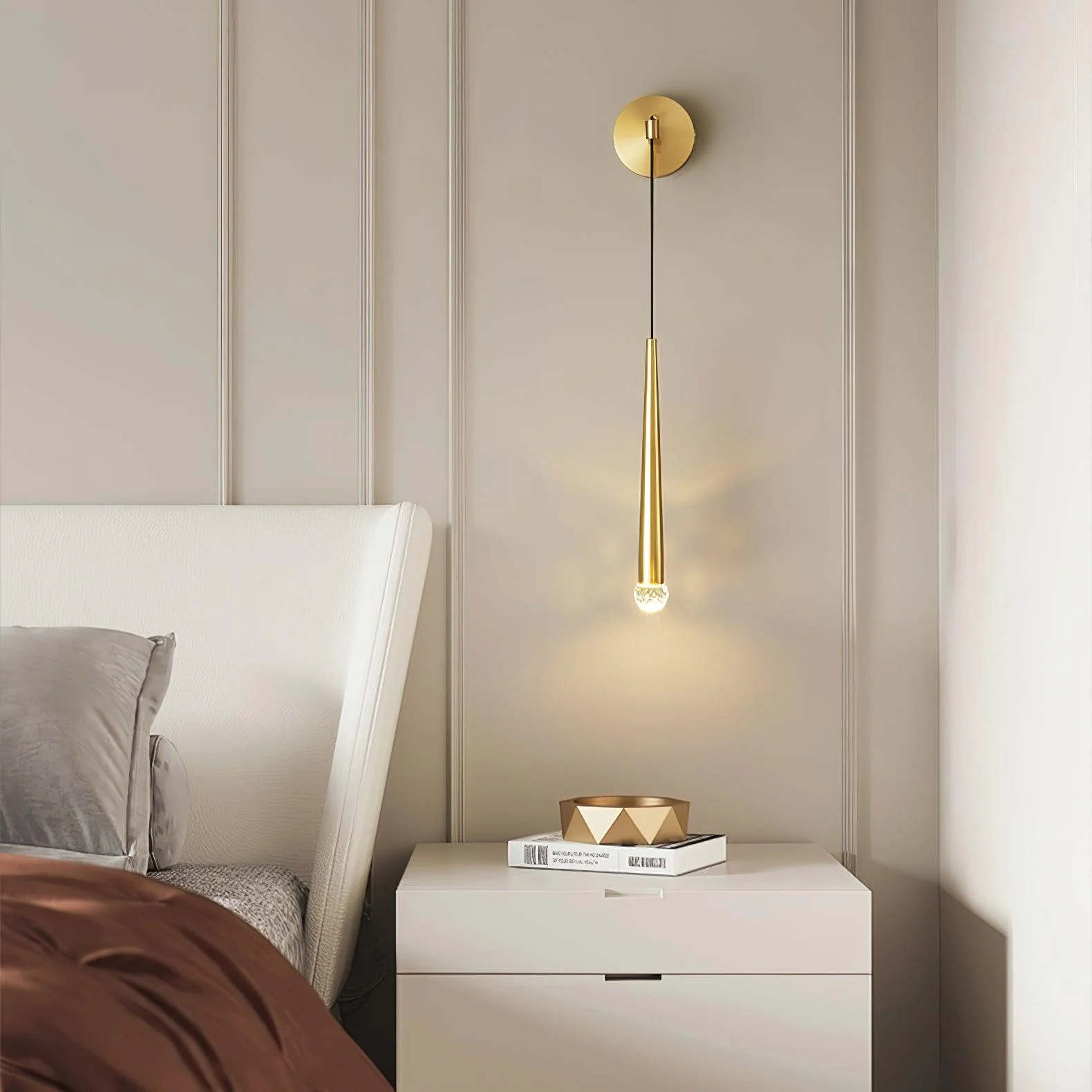 Plex Modern Minimalist Conical Crystal Wall Lamp - Image 16