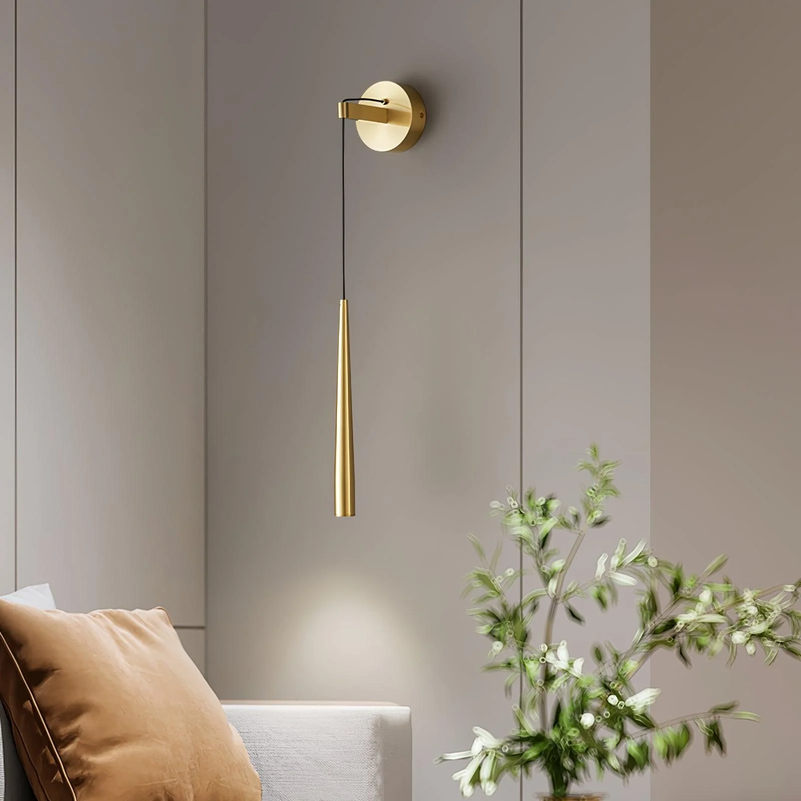 Plex Modern Minimalist Conical Crystal Wall Lamp - Image 17