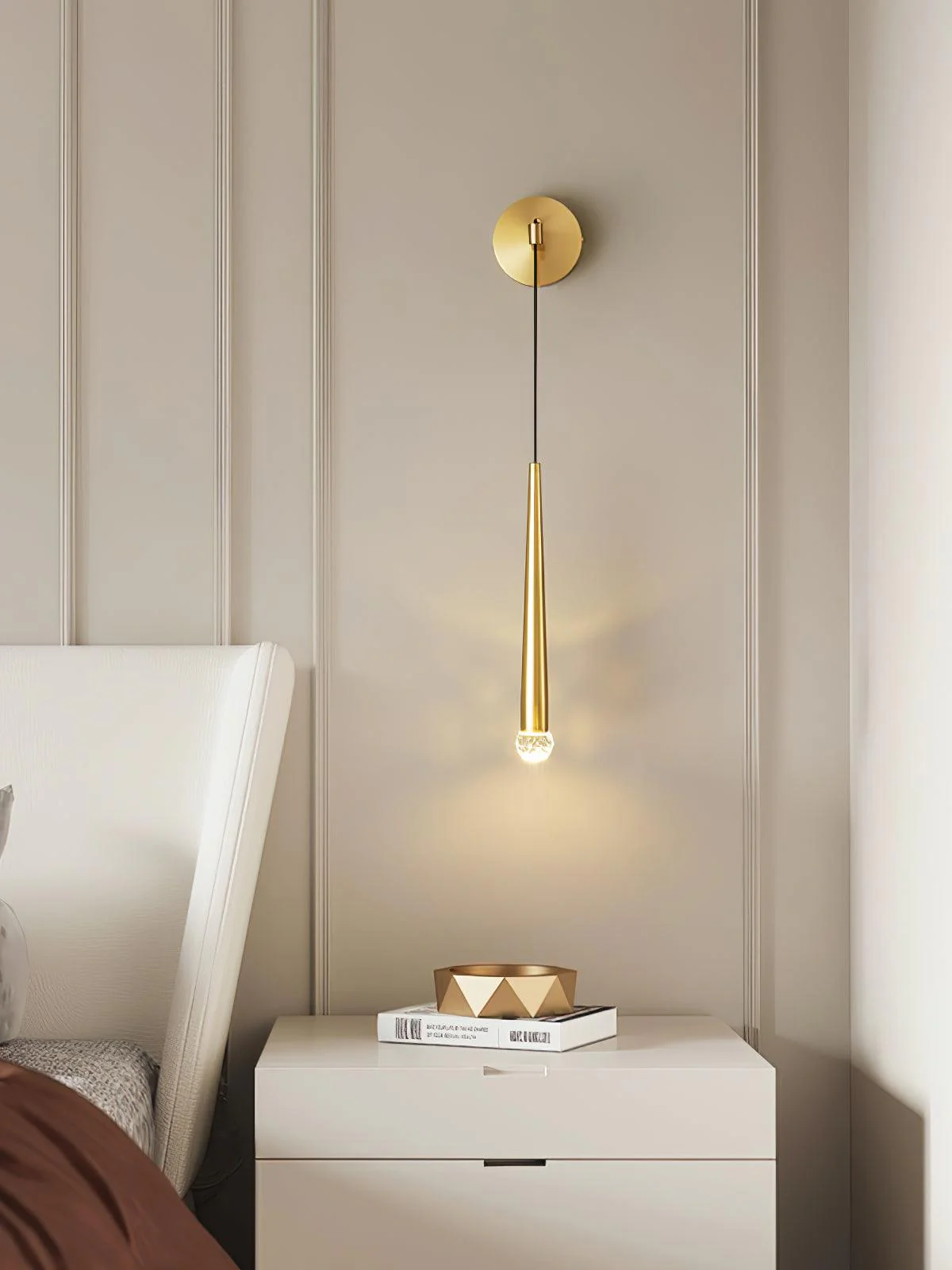 Plex Modern Minimalist Conical Crystal Wall Lamp - Image 19