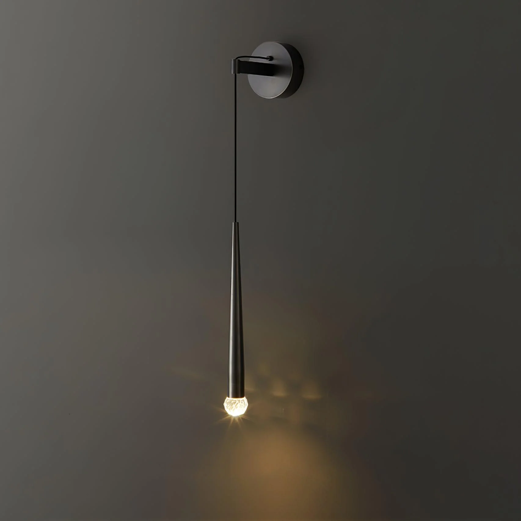 Plex Modern Minimalist Conical Crystal Wall Lamp - Image 23