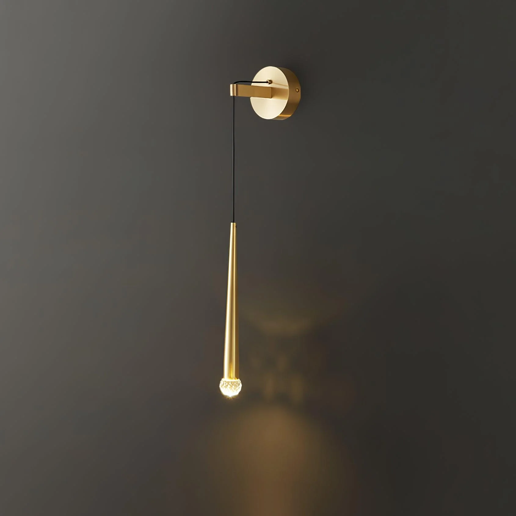 Plex Modern Minimalist Conical Crystal Wall Lamp - Image 28