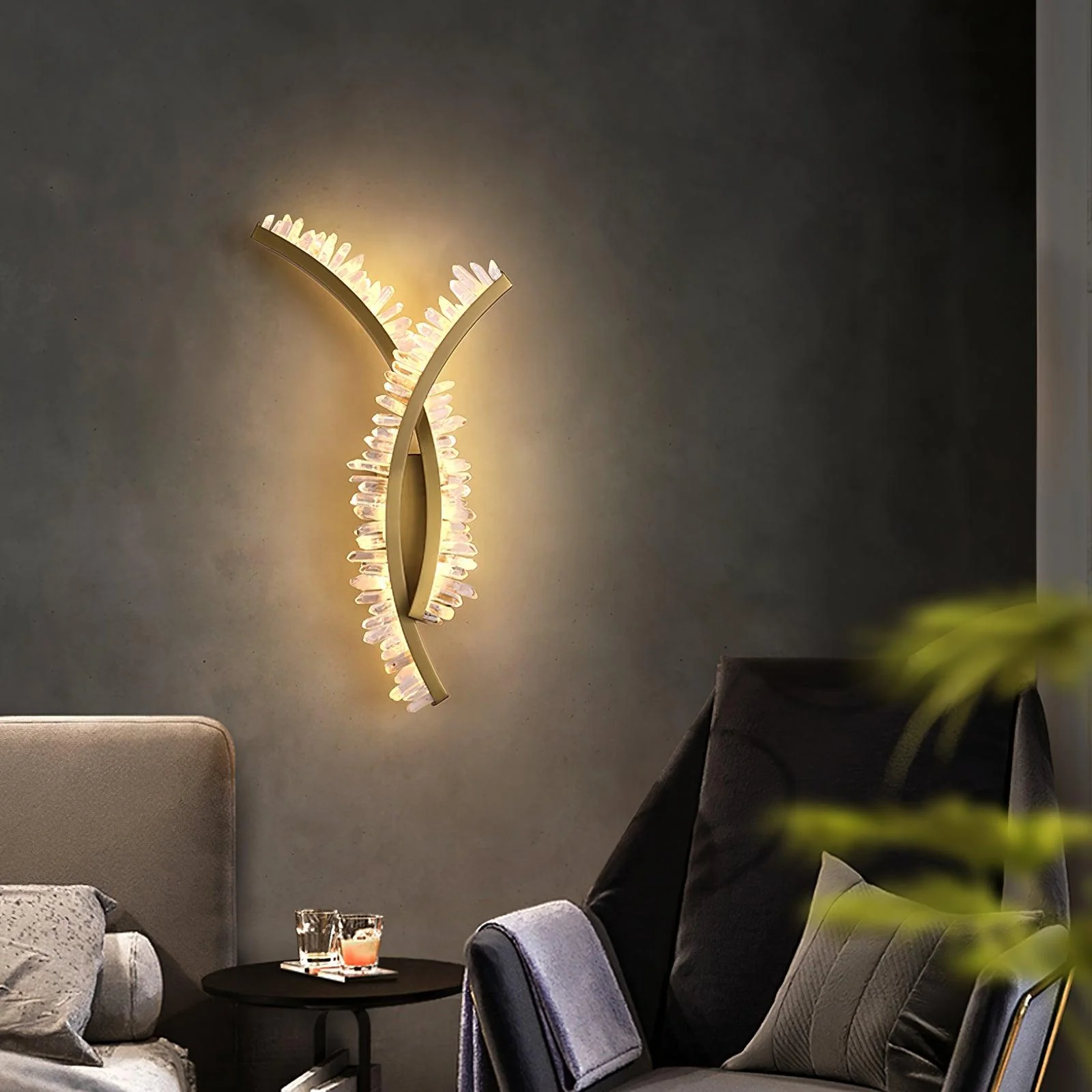 Prairie Premium Nordic Art Crystal Wall Light - Image 4