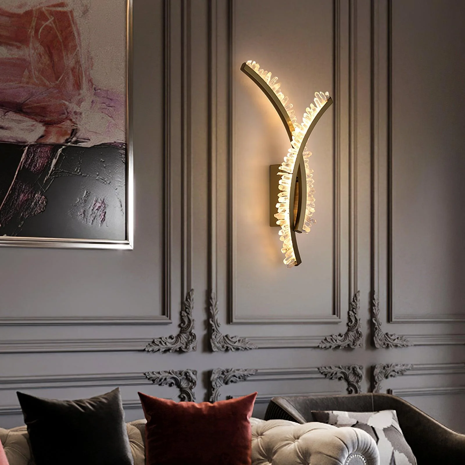 Prairie Premium Nordic Art Crystal Wall Light - Image 5