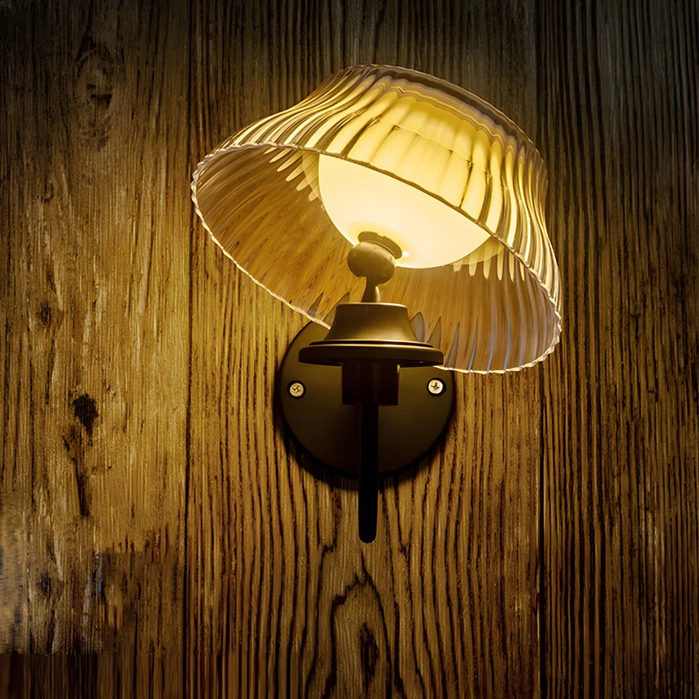 Precious lic Arm Solar Glass Outdoor Wall Light