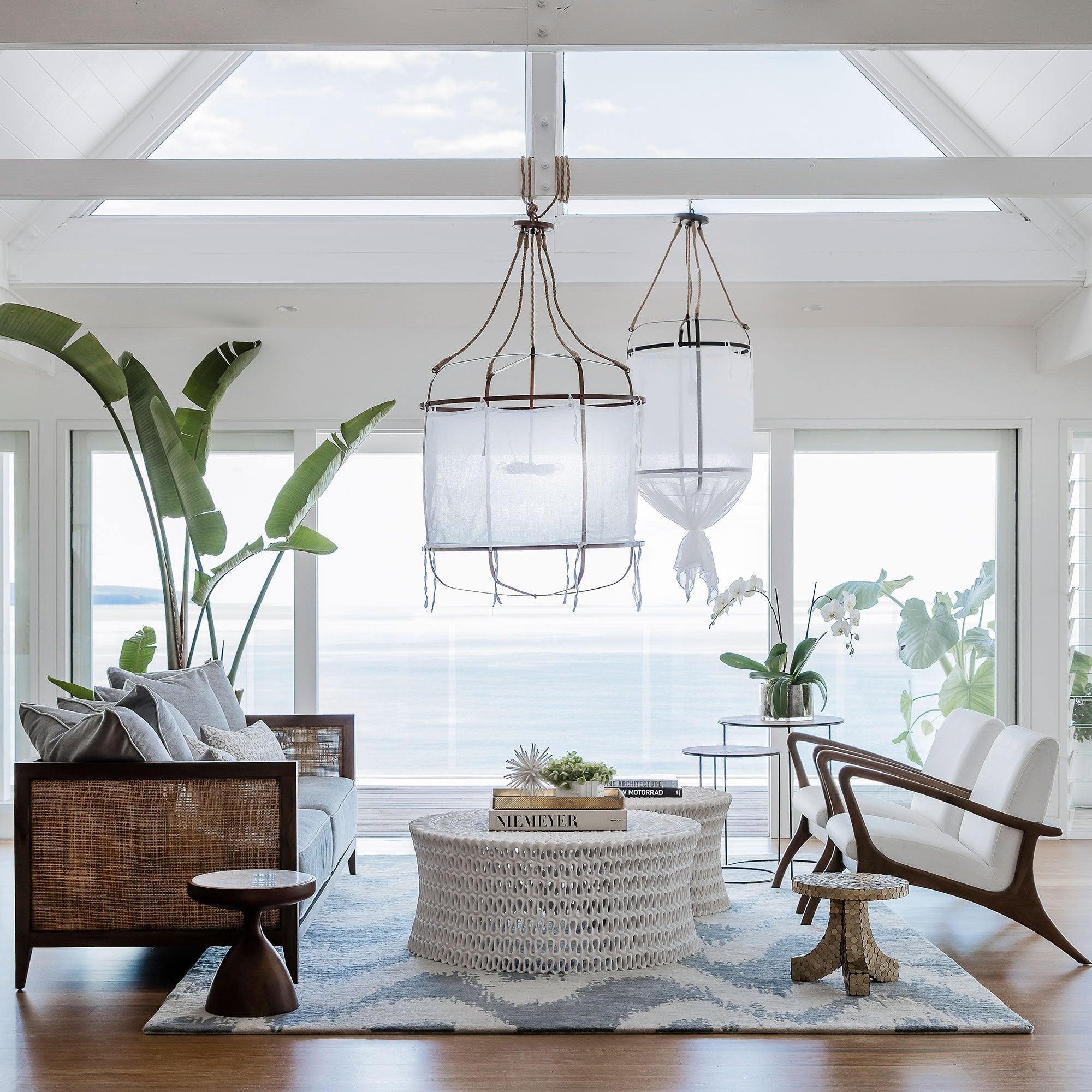 Provence Modern Linen Fabric Pendant Light - Image 2