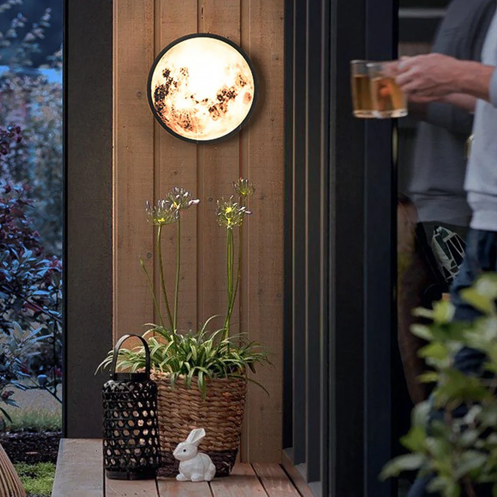 Prudent Creative Moon Glass Steel Outdoor Wall Light - Image 3