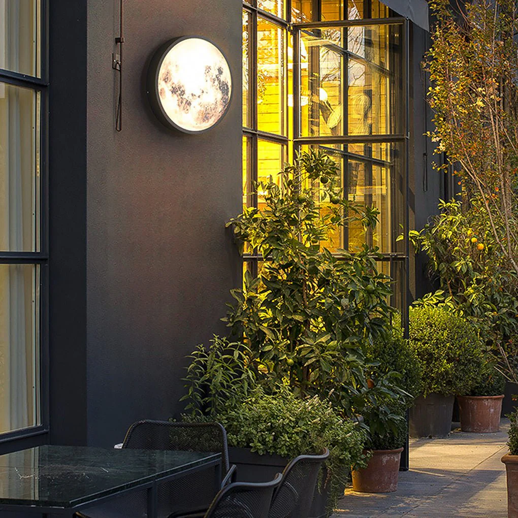 Prudent Creative Moon Glass Steel Outdoor Wall Light - Image 4
