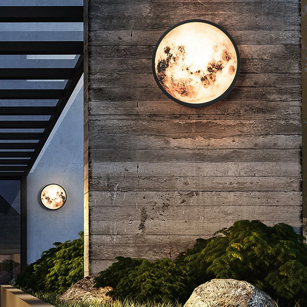 Prudent Creative Moon Glass Steel Outdoor Wall Light - Image 5