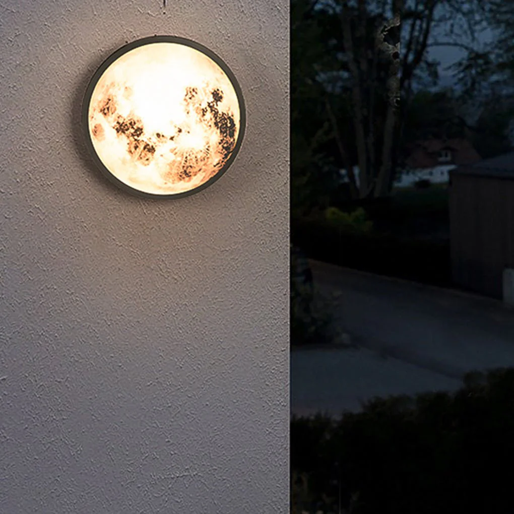 Prudent Creative Moon Glass Steel Outdoor Wall Light - Image 6