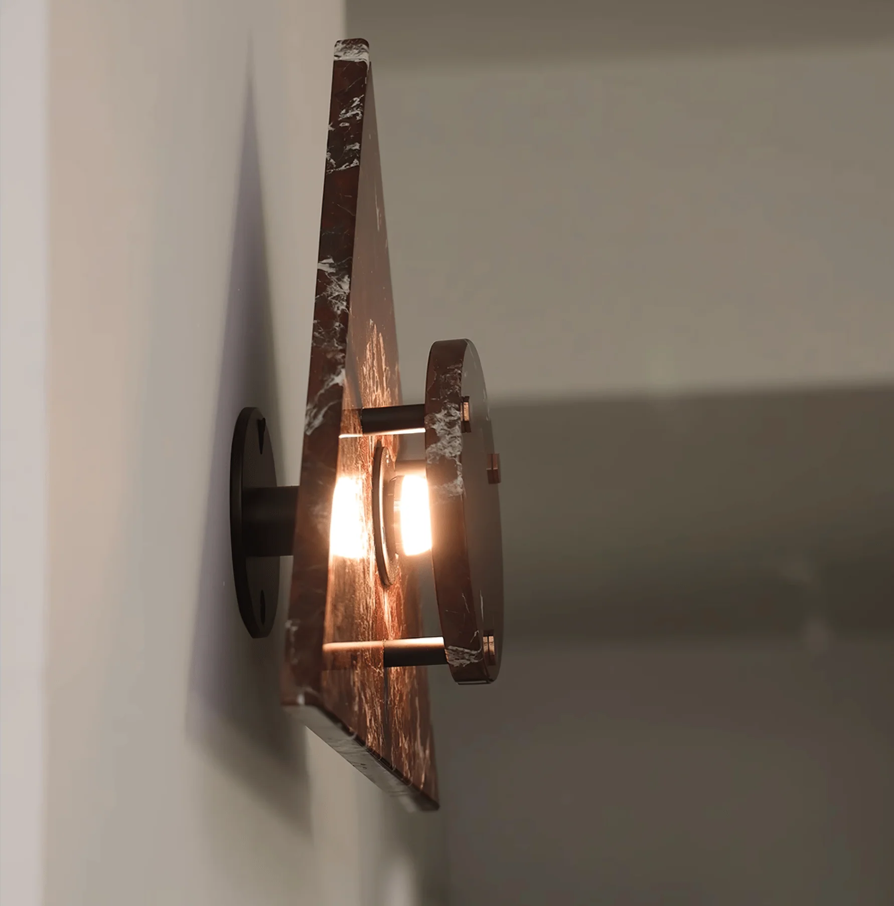 Pyramid Rustic Marble Wall Light - Image 2