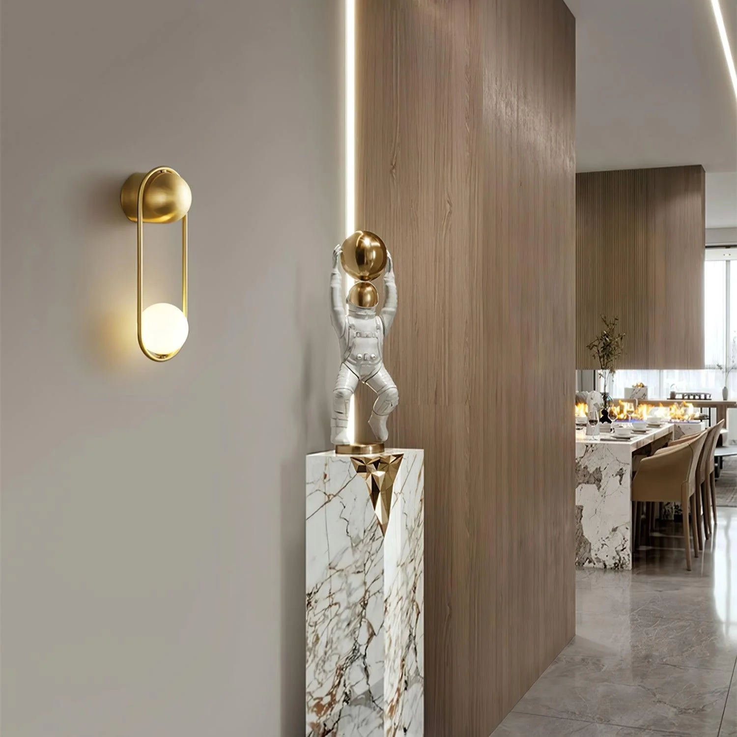 Radiain Brass Minimalist Wall Lamp - Image 49