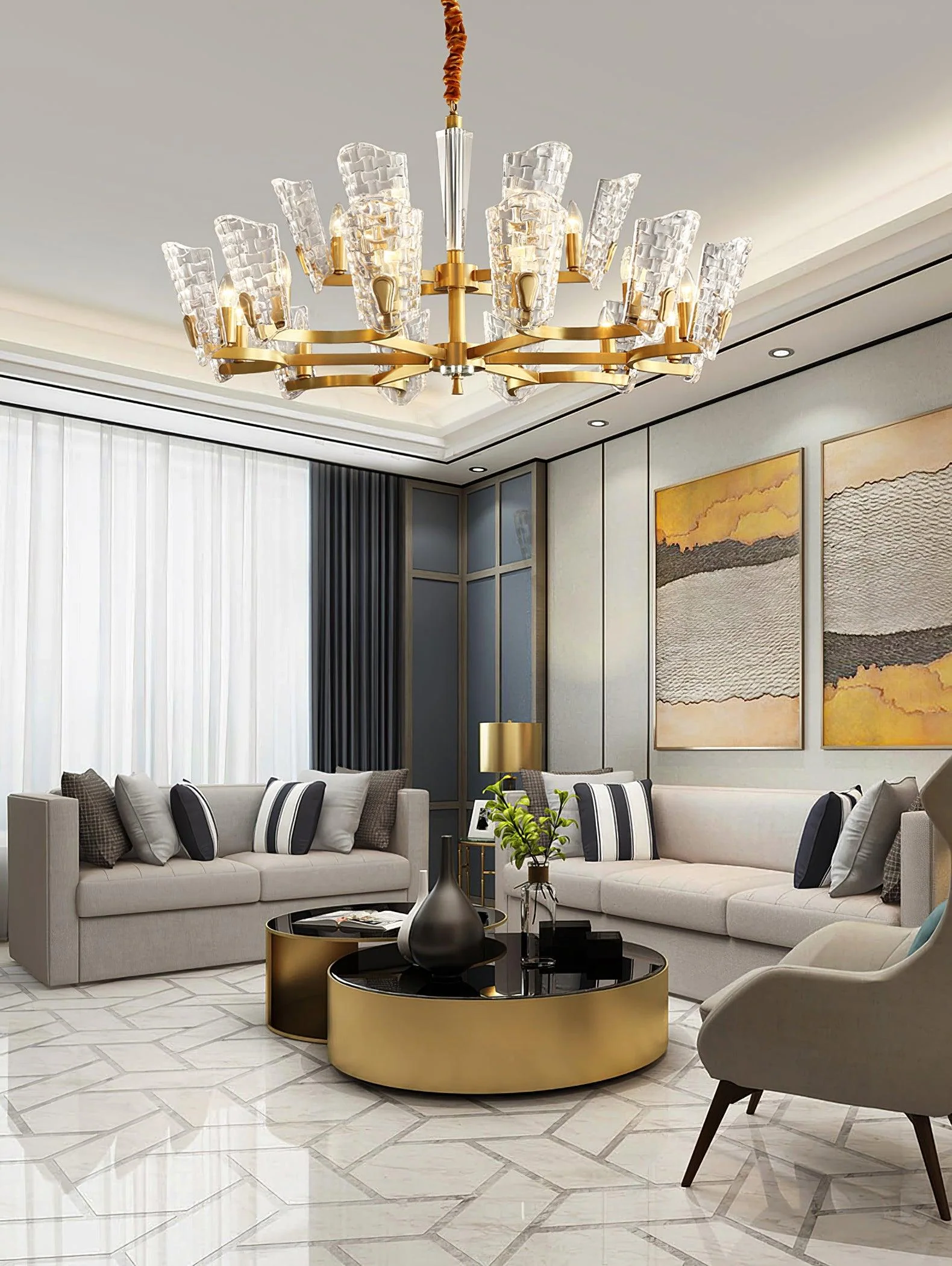 Radiant Luxury Brass Chandelier - Image 14