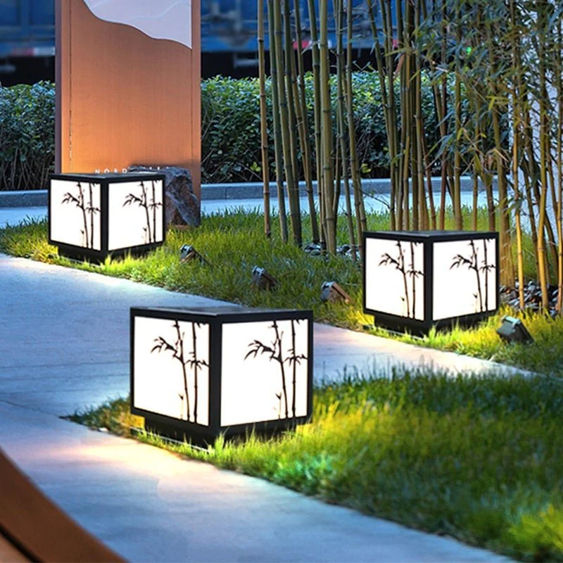 Ramsey Geometric LED Modern Outdoor Pillar Lamp