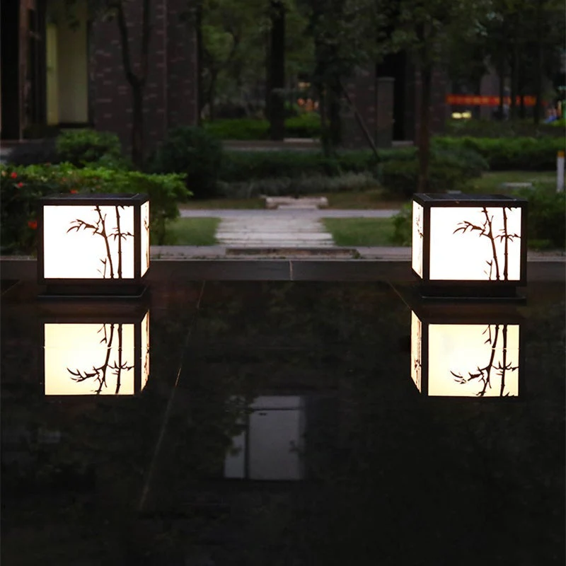 Ramsey Geometric LED Modern Outdoor Pillar Lamp - Image 2
