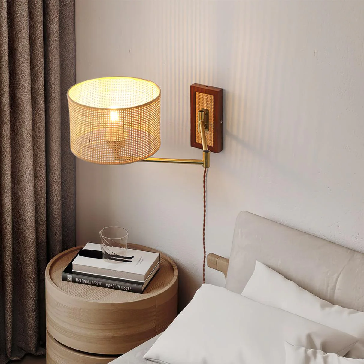 Rattan Farmhouse Bamboo Wall Light - Image 3